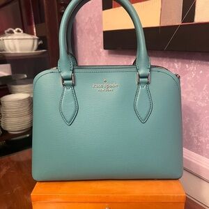 Kate Spade “Tiffany’s” Blue Satchel with Gold Hardware